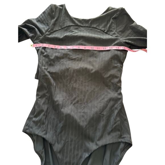 Lululemon Ribbed Wrap Back - Long Sleeve One Piece UV Protection - XL Black - Picture 8 of 12